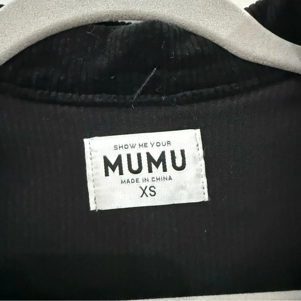Show Me Your MuMu Dress Outlaw Mini Belted in Corduroy Black